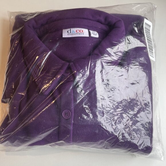 D&Co Womens Fleece Shirt Shacket Jacket Size 2X Purple Button Front Cozy NEW - Picture 9 of 9